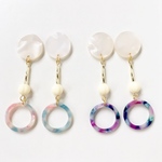 ゆめかわカラー＊大ぶりピアス,イヤリング