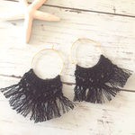 マクラメ↡ピアス ブラック