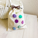  マカロンの羊毛刺繍 巾着♡♡