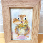 水彩画 リス 原画