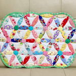 ◇ハンドメイド＊パッチワークキルト＊カラフルオレンジピールのミニキルト