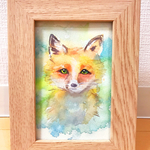 水彩画 きつね 原画