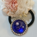 コバルトブルーと星の輝き＊レジン ヘアゴム