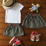 黒ギンガムチェックギャザースカート baby size