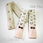 Little Lady withフレンチブルドック(pinkストライプ✖︎グレージュドット)★いろんなシートベルト兼用カバー**long