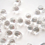 【チェコビーズ】ドロップビーズ(小/6×4mm)　クリスタル/45ヶ