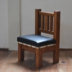 sale!!■■ちょっとレトロな木製クッションチェア　ミニ■■　ブラウン＆ブラック