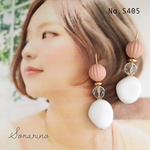No.S405 ピンク×ホワイトピアス