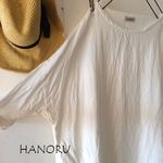 くったりリネンの肩落ちコクーンワンピース＊白