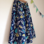 ＊sketched birds♪ティアードスカート(navy)＊