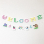 WELCOMEガーランド♡紫陽花とてるてる坊主