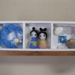 ミニチュアインテリアＢＯＸアレンジ＊小サイズ＊ホワイト＊七夕
