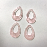 【4個】ミルキーピンク 上部１つ穴あけ加工済 しずく ピアスパーツ    