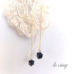 【人気】ブラック×ゴールドのアメリカンピアス