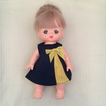 【再販】メルちゃんの洋服(30)   ネイビー×イエローストライプ