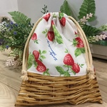 【再6】いちご巾着23×20❤️お財布入れ⭐️給食袋、コップ袋などに