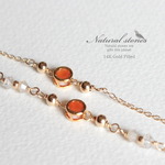 Candy charm Bracelet 14KGF カーネリアンB