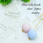 再販⭐️Glass tube beads clear 20pcs＊ガラス チューブ 直方体 透明
