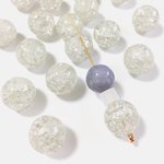 【特価】4個ガラスクラックビーズクリア16mm