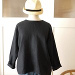 【m様ご予約】リネンプルオーバーシャツ（black）