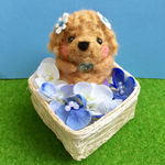 紫陽花いっぱいふわふわトイプードル💕(他にベージュ、シルバー、ホワイト、ブラックトイプードルちゃんもあります)