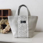 リネンの大人プチ可憐なbag　ブラック