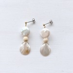 淡水真珠：coin pearl×drop shell pierce