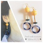 大人カジュアル 大ぶり べっ甲 フック ピアス/イヤリング