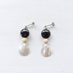 天然石：coin stone×drop shell pierce