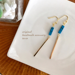 gold  stickの揺れるピアス/イヤリング→ターコイズ