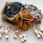 バレッタ Autum rose (brown×yellow)