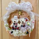 【オーダー品】ジューンブライド(June Bride)     森のクマさんの結婚式・❤︎Y &M❤︎ リース18cm 