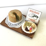 hand:made:ミニチュア：ドールハウス：シフォンケーキ：抹茶：