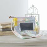 【再7】透明ポケットに入れたままスマホが操作できるスマホポシェット/水彩カラー