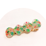 ドロップがかわいいヘアクリップ❤グリーン＆ピンク