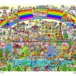 A4イラスト「Long long rainbow」虹