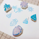 『サマーはんこ4点セット』消しゴムはんこ