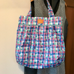 ♪♪セール中♪♪ マドラスチェックリバティビニコ（大）縦型タックバッグ