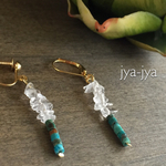 クリスタル&ターコイズ＊イヤリング/ピアス