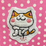 線香花火とねこのワッペン