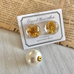 ゴールドレジン✱キャッチパールピアス