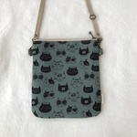 ねこポシェット(グリーングレー)　コンパクトサイズ☆