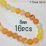 86.天然石 つや消し縞瑪瑙オレンジ 8mm