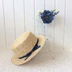 【 mitsue238169 様専用 】 再々々販　花とおでかけカンカン帽：ブルージーンズの牡丹 　 