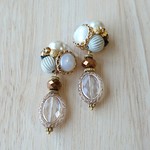 大人なパールボタンピアス/イヤリング