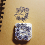 merci 小花なリース ワンポイント 消しゴムはんこ