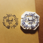thank you 貝殻達のSUMMER リース ワンポイント 消しゴムはんこ