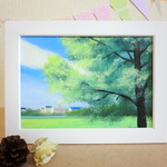 油絵原画『空き地』　額縁付き