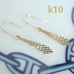 k10スピアシャイニーピアス（k10ピアス）k10ピアス　10金ピアス 　10kピアス