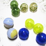 送料無料　吹きガラスビーズ　ヨーヨーピアスに　20㎜　10個 　現品　No1